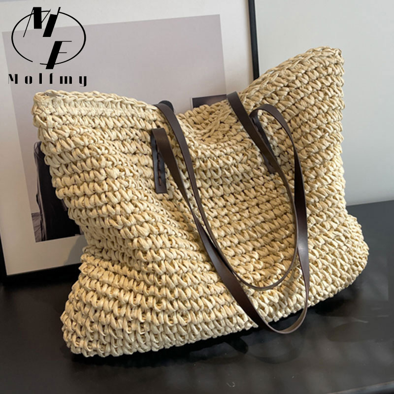 Luxury Bags Store - Torby na ramię z plecionki słomkowej,