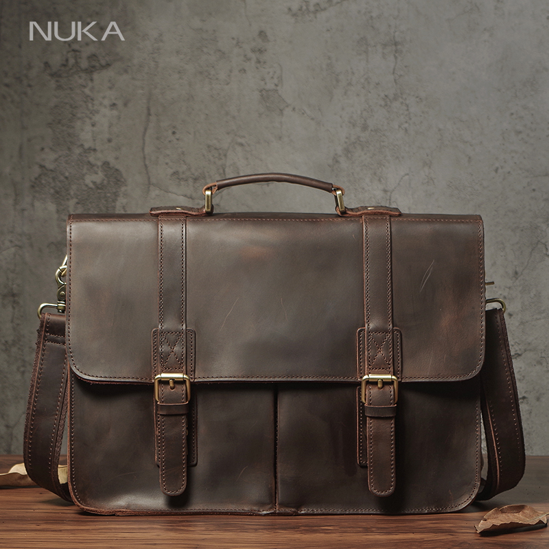 Laptop Bag Leather 15 - NUKA męska teczka wykonawcza prawdziwej skóry