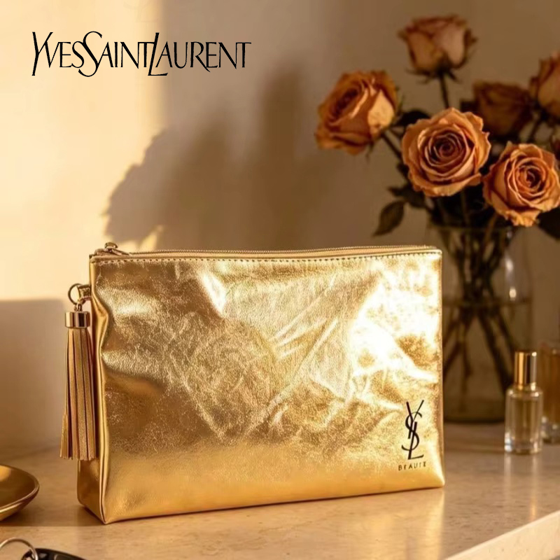 Luxury Bags Store - Złota kosmetyczka YSL, przenośna wodoodporna wielofunkcyjna