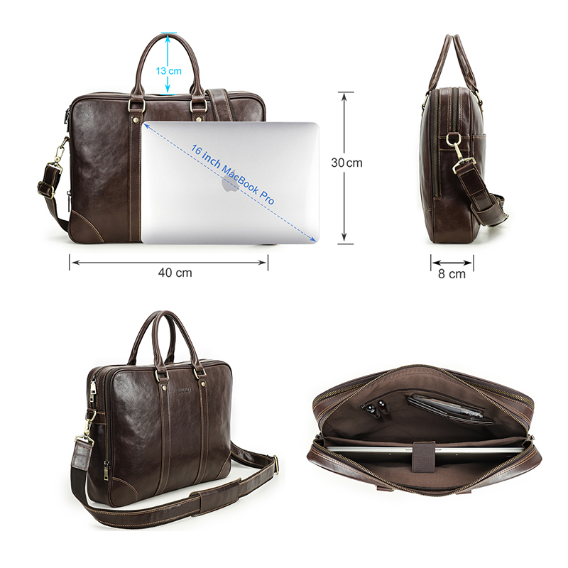 Prawdziwa skórzana torba na la – Laptop Bag Leather 15 recenzja i cena